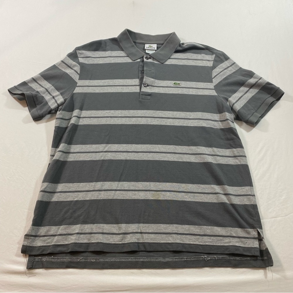Lacoste polo Shirt Striped Men Large Short Sleeve